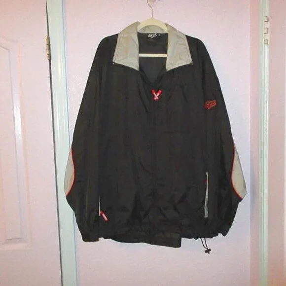 Vtg Fox Racing Windbreaker Jacket Mens XL Nylon Ripstop DWR Packable MTB Logo - Picture 1 of 12